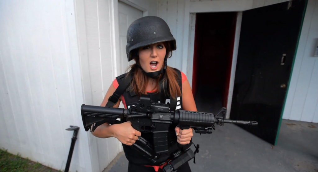 Tori Petry films a story on the Leesburg SWAT team