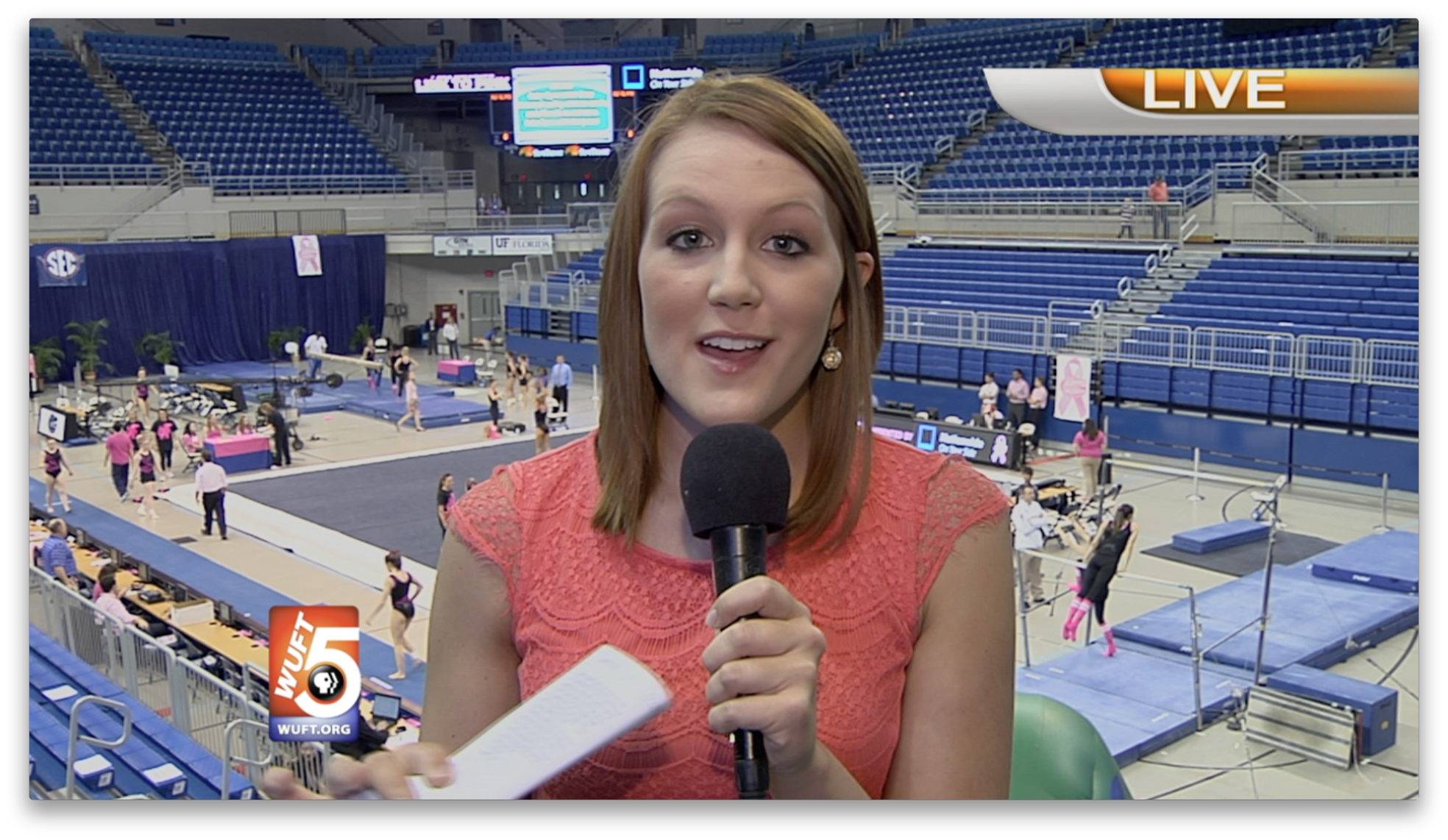 Gymnastics vs. Auburn Live Shot for WUFT-TV