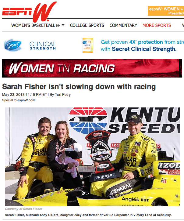 espnW: Sarah Fisher not slowing down with racing